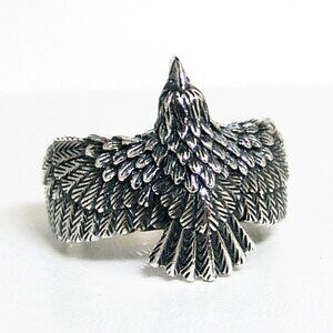 Sterling Silver Eagle Ring Men's Oxidized Size 10 Gram weight 7.1